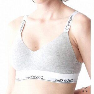 Calvin Klein Modern Cotton Gray Underwear Crossback Unlined QF5980-020 Bralette